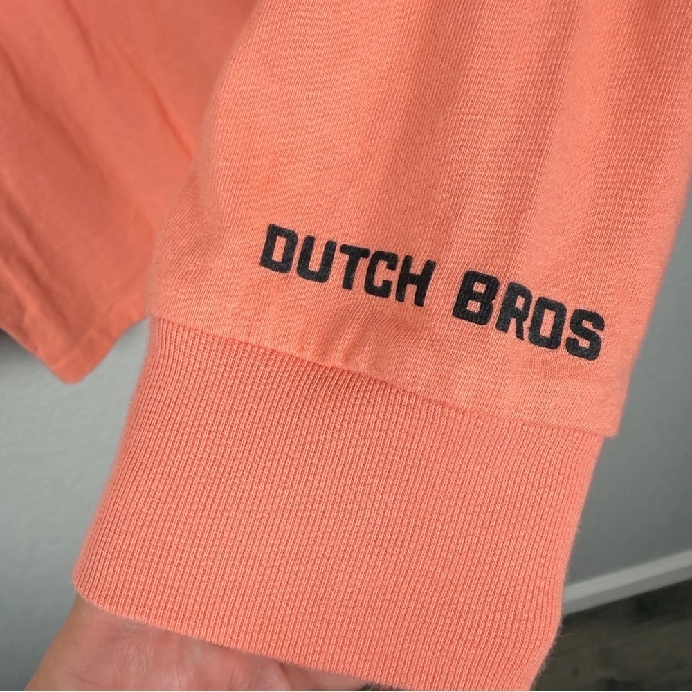 Dutch Bros 1992 Long Sleeve Tee Peach / Coral L Retro Unisex Shirt Merch Broista - Picture 4 of 9